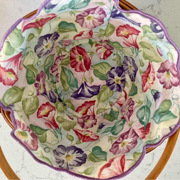 LONGABERGER Basket Morning Glory Handwoven 2000 May Series Fabric Liner Plastic - Picture 11 of 16